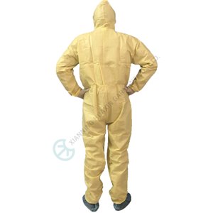 Light Yellow Microporous Disposable Coverall Breathable Workwear Microporous coverall