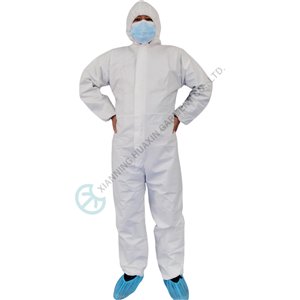 Diposable nonwoven microporous Coverall With Back Panel Breathable Blue SMS Panel coverall with breathable blue SMS