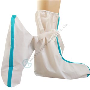 TypePB 4B taped seam disposable nonwoven boots with antislip sole boot with Antislip sole