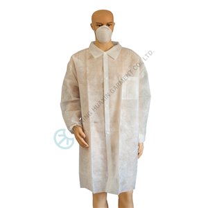 Disposable PP Lab Coat with Open Cuffs for General Lab Use Disposable PP Lab Coat