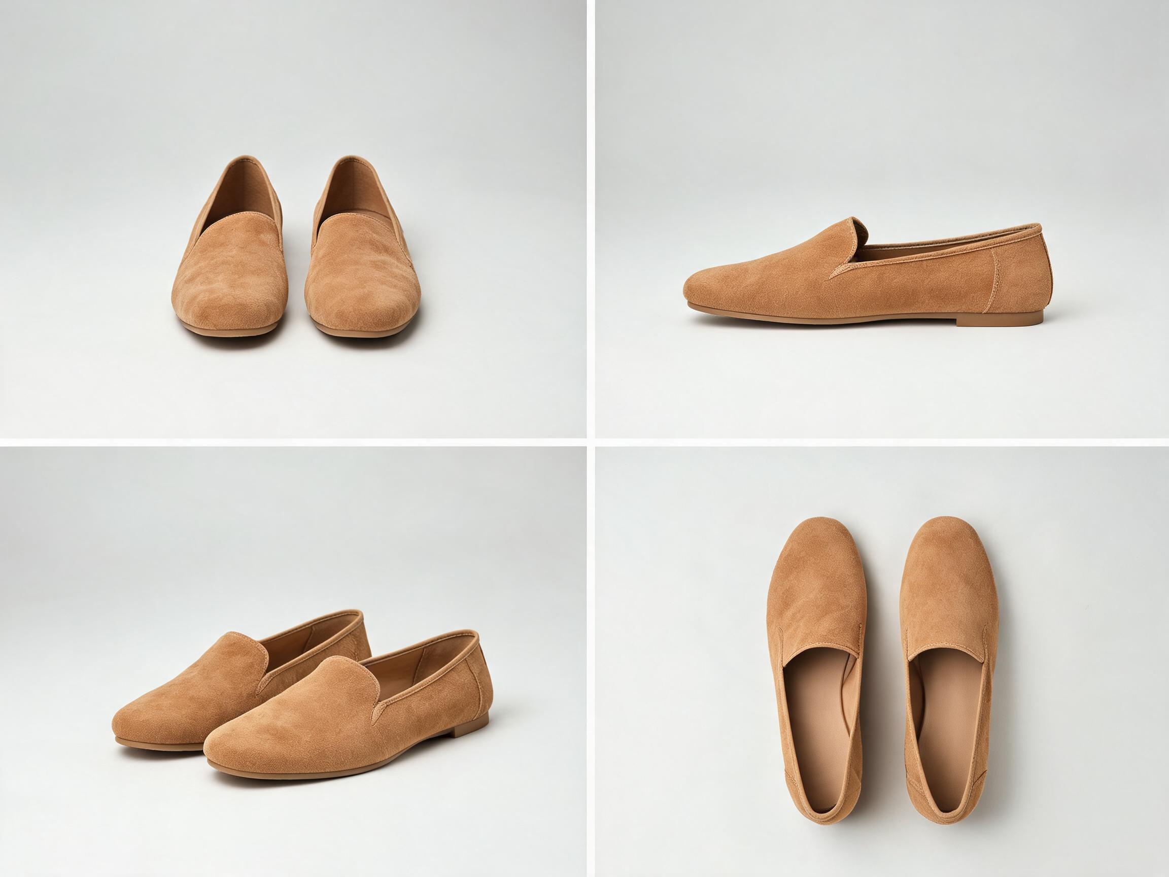 Tan Suede Slip-On Flats women