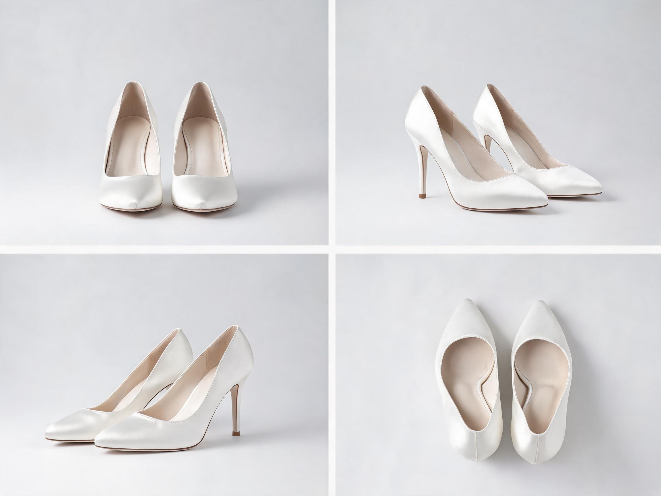 White Satin Wedding Heels women