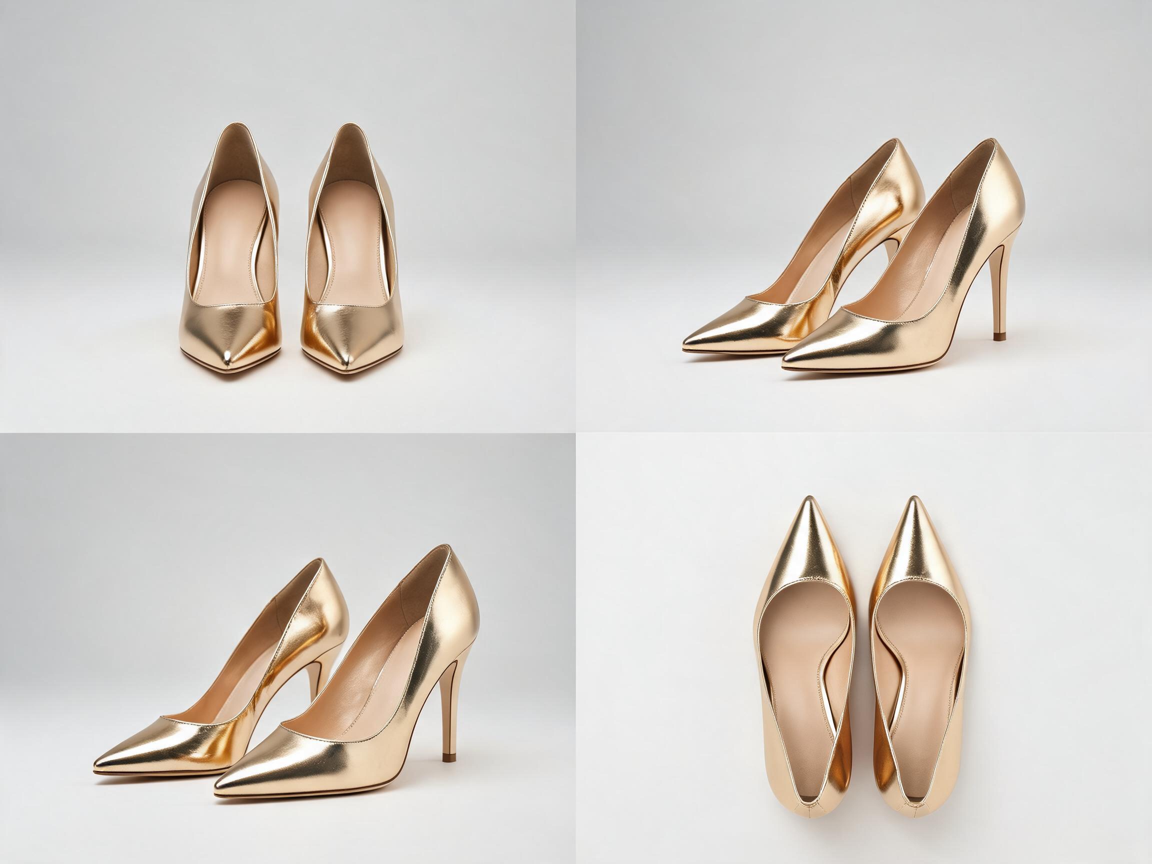Gold Metallic Evening Heels women