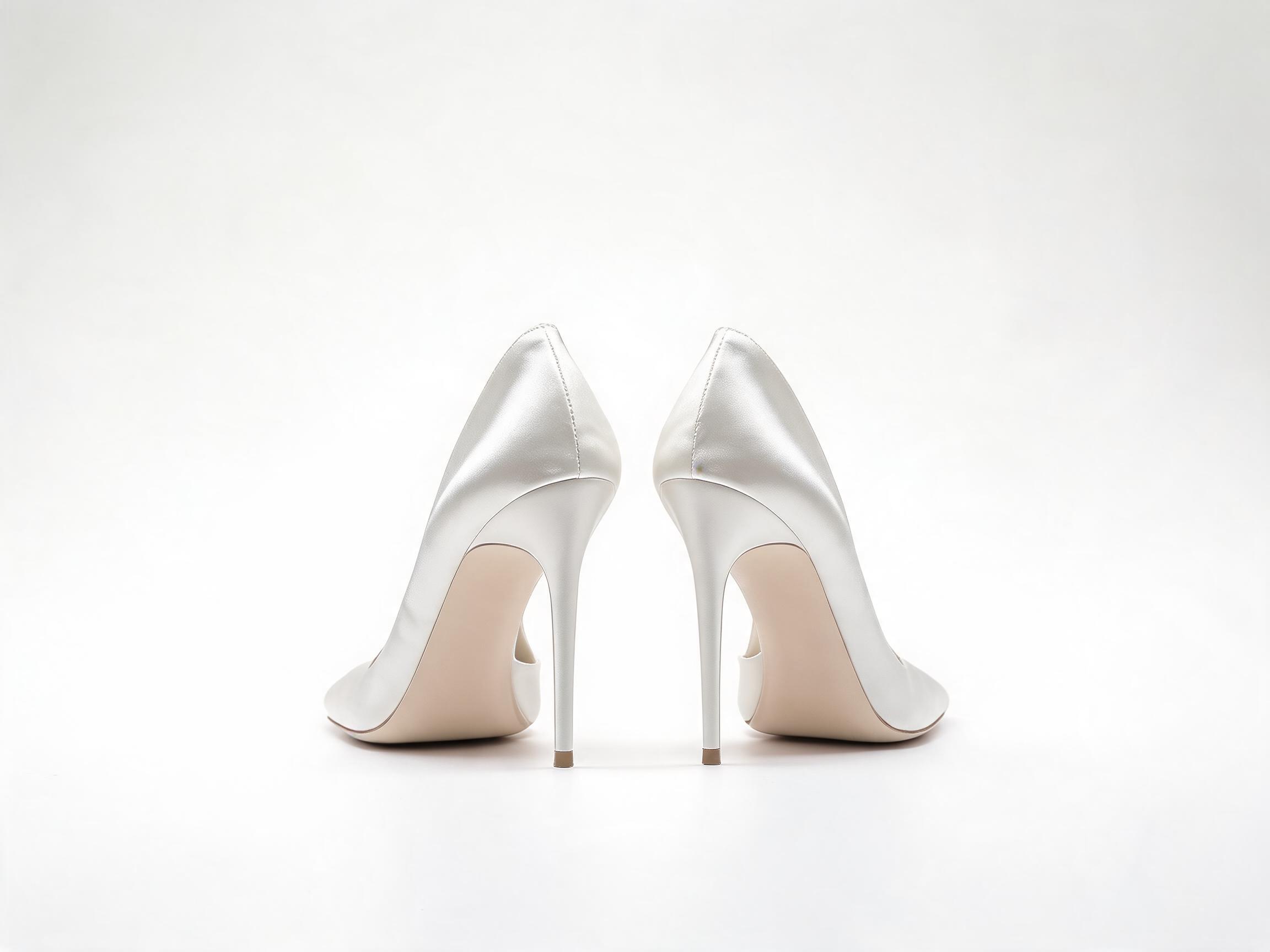 White Satin Wedding Heels heels
