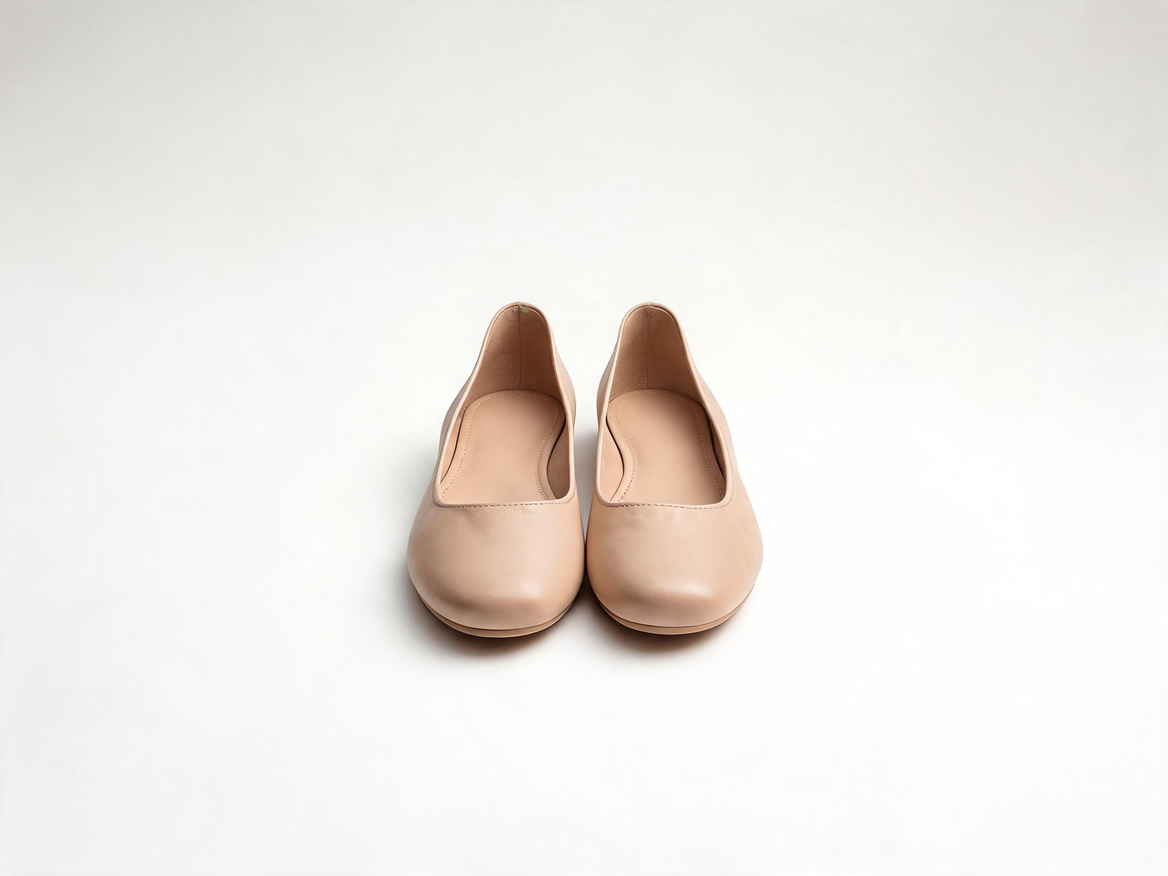Nude Leather Ballet Flats flats