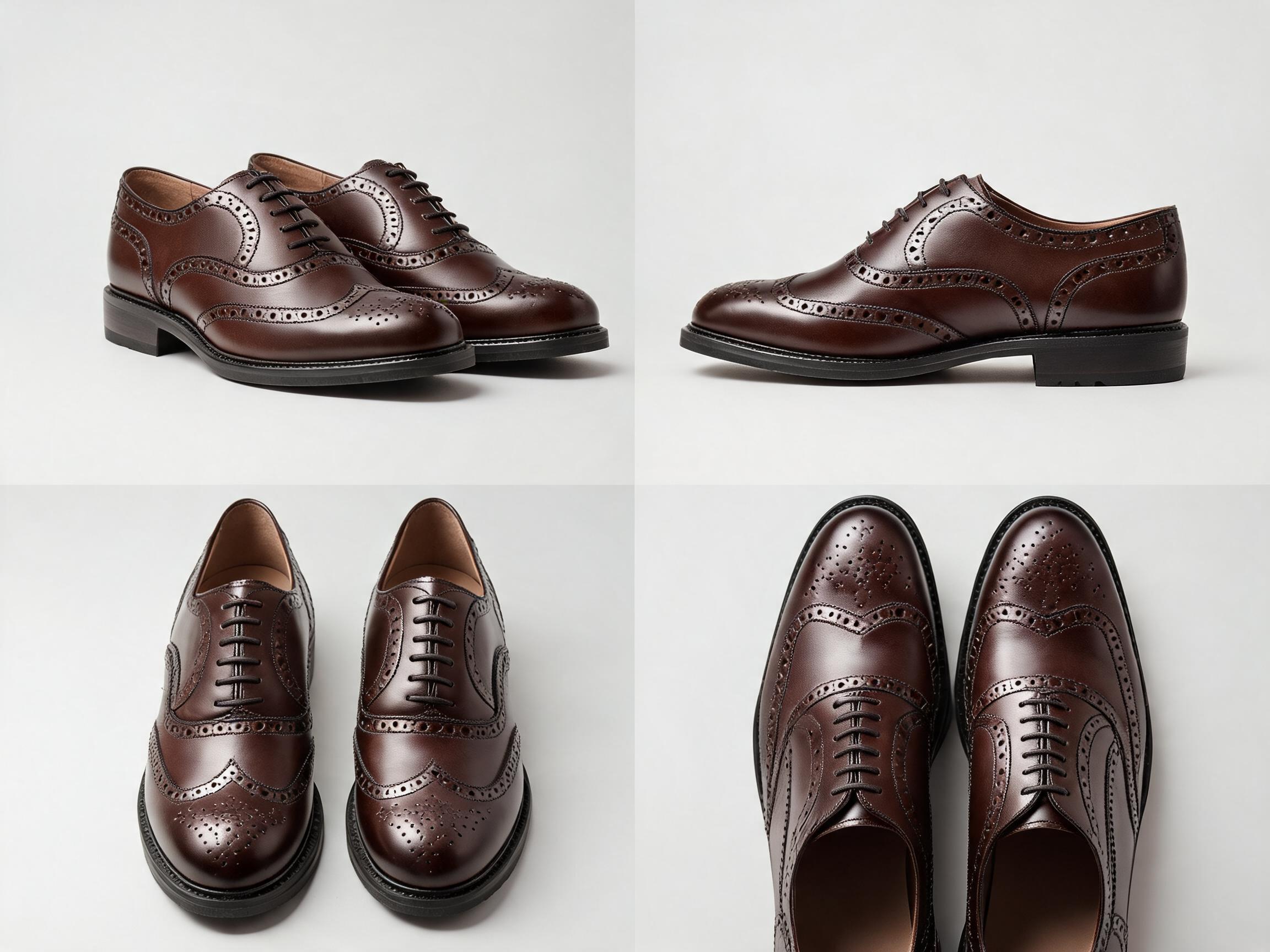 Dark Brown Full Brogue Shoes men