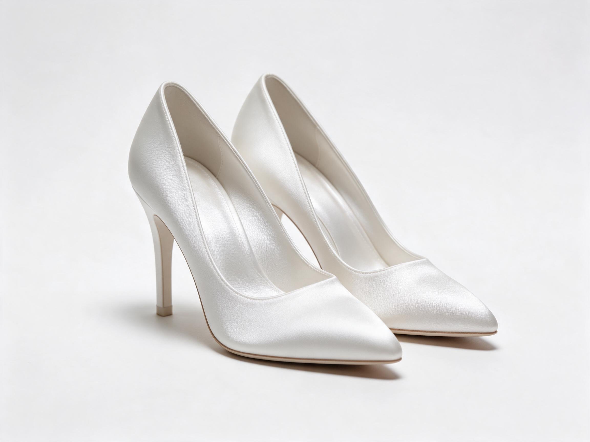 White Satin Wedding Heels heels