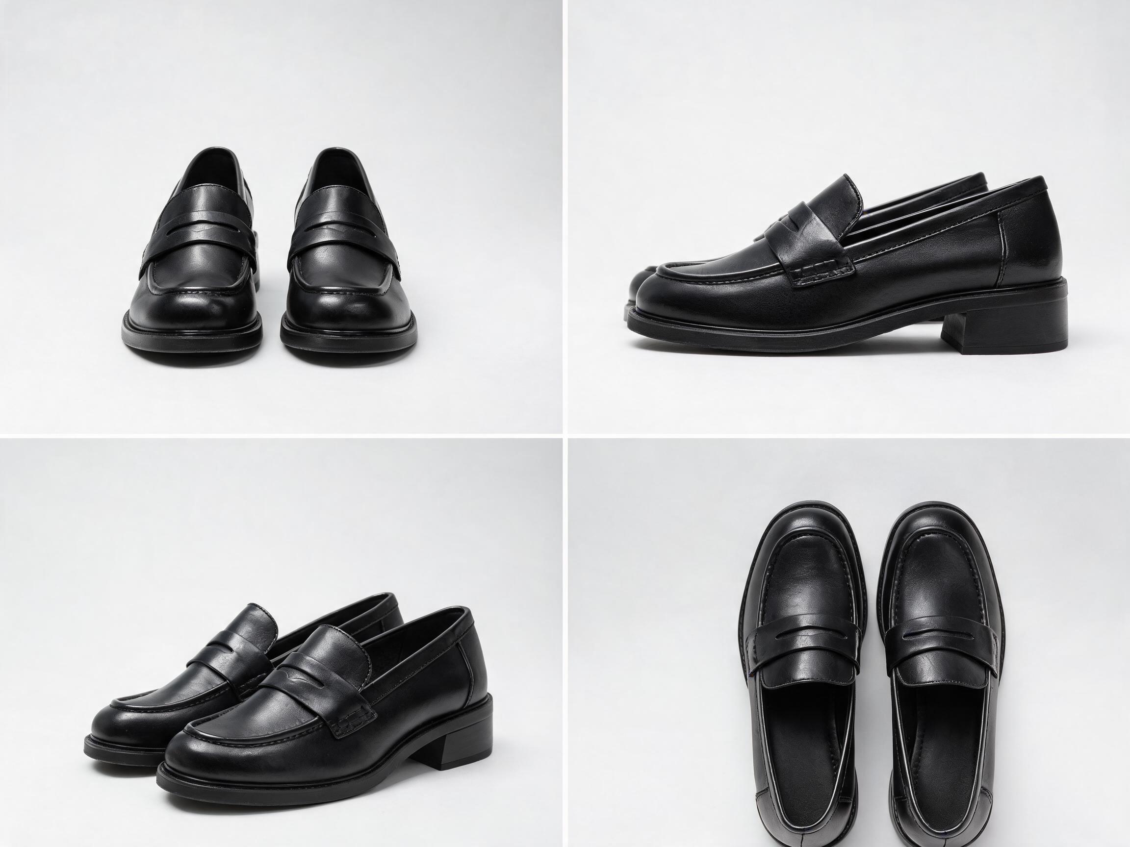 Black Leather Loafers women