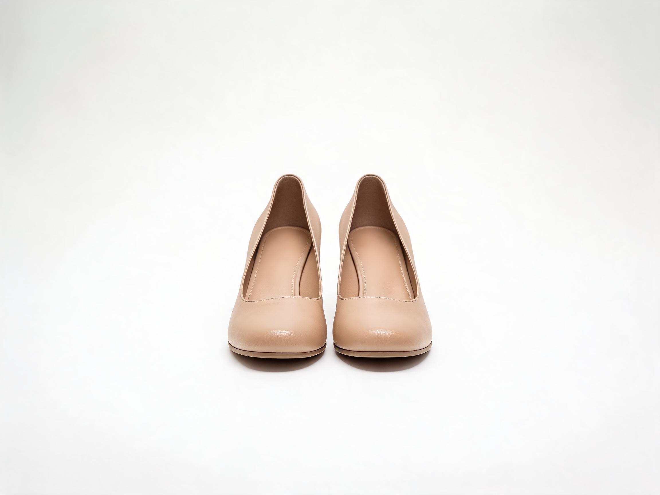 Nude Block-Heel Shoes heels