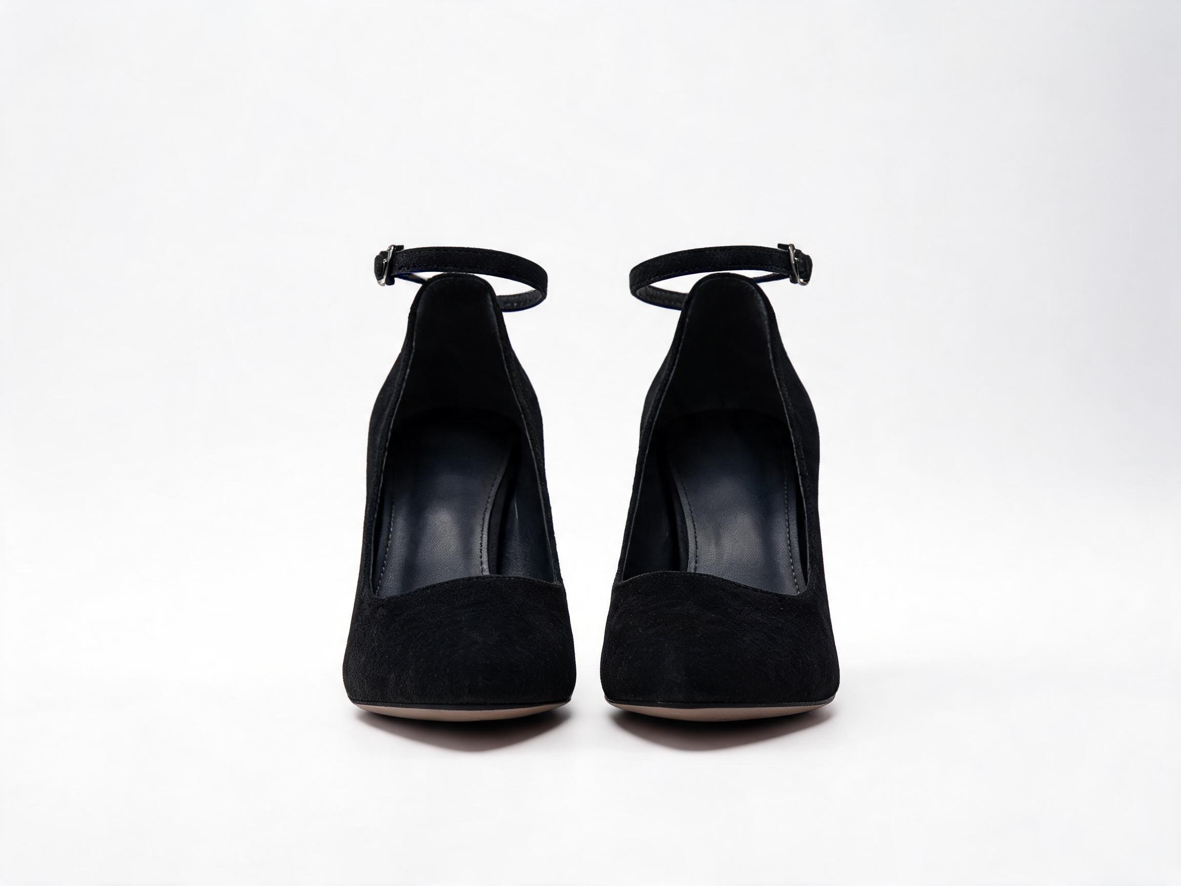 Black Suede Ankle-Strap Heels heels