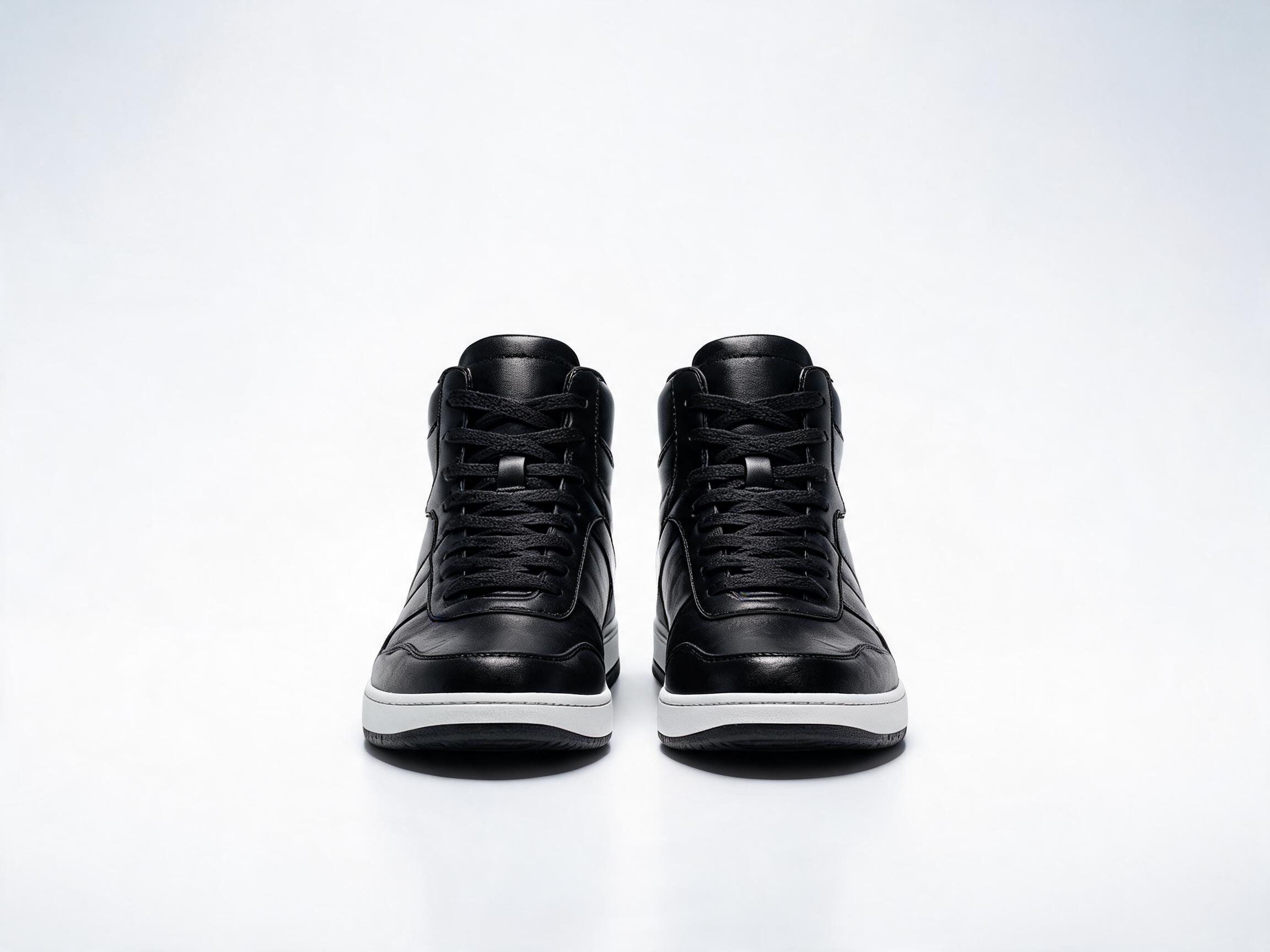 Black Leather High-Top Sneakers sneakers