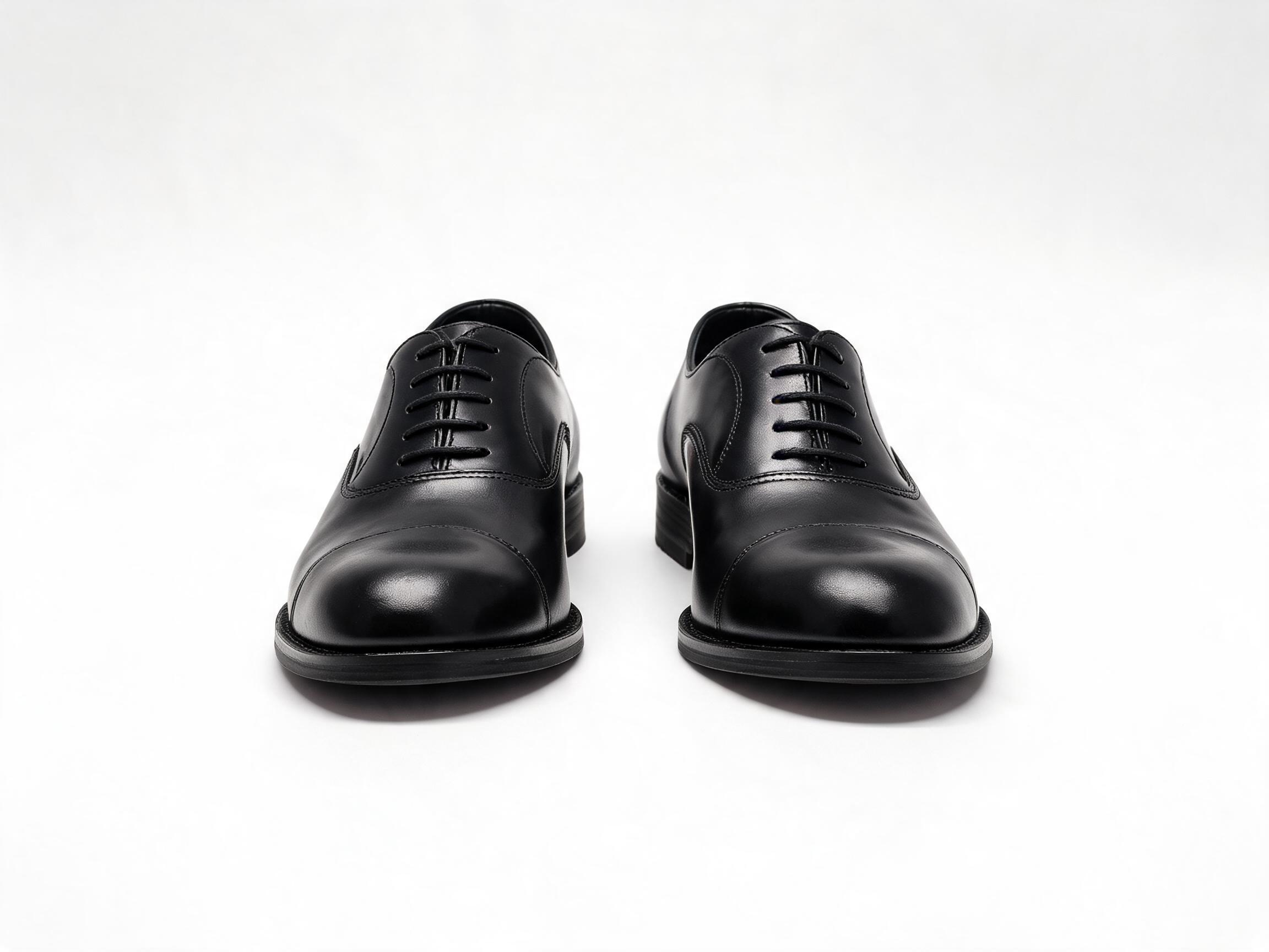 Black Cap-Toe Oxford Shoes oxford