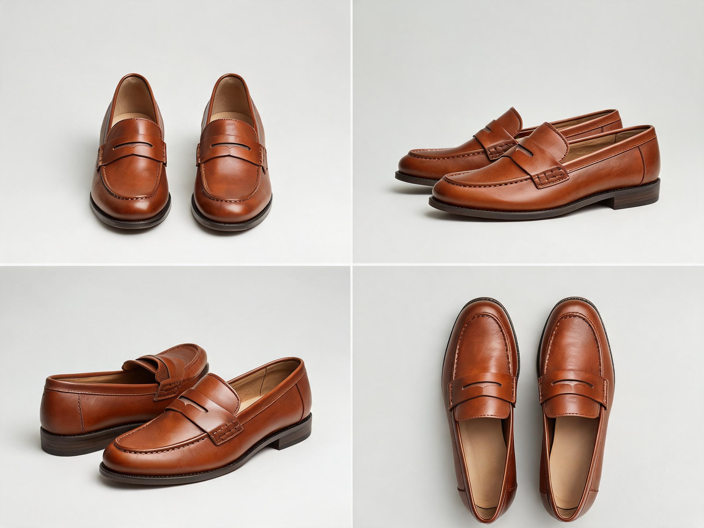 Cognac Penny Loafer Shoes men