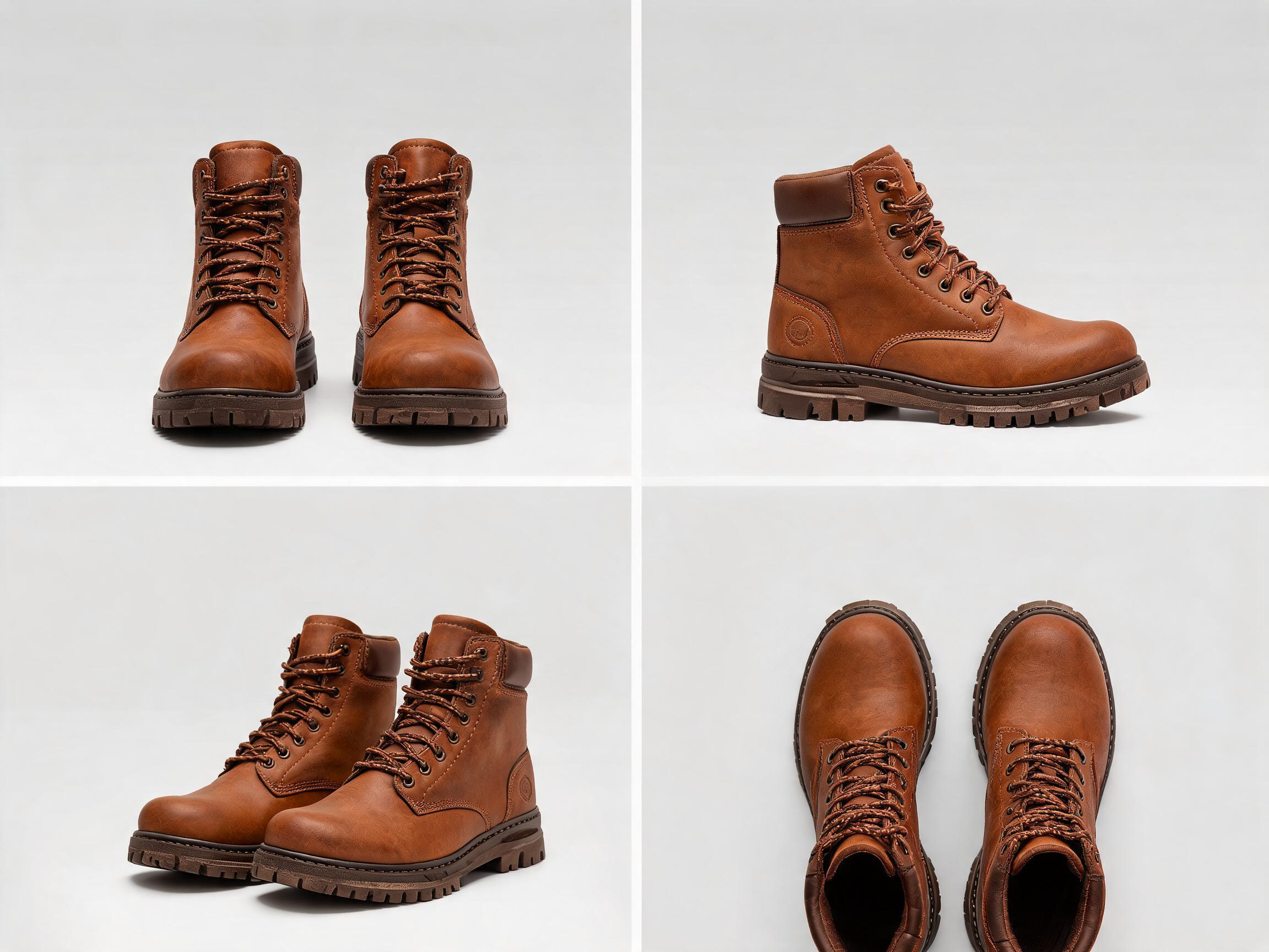 Brown Leather Work Boots men