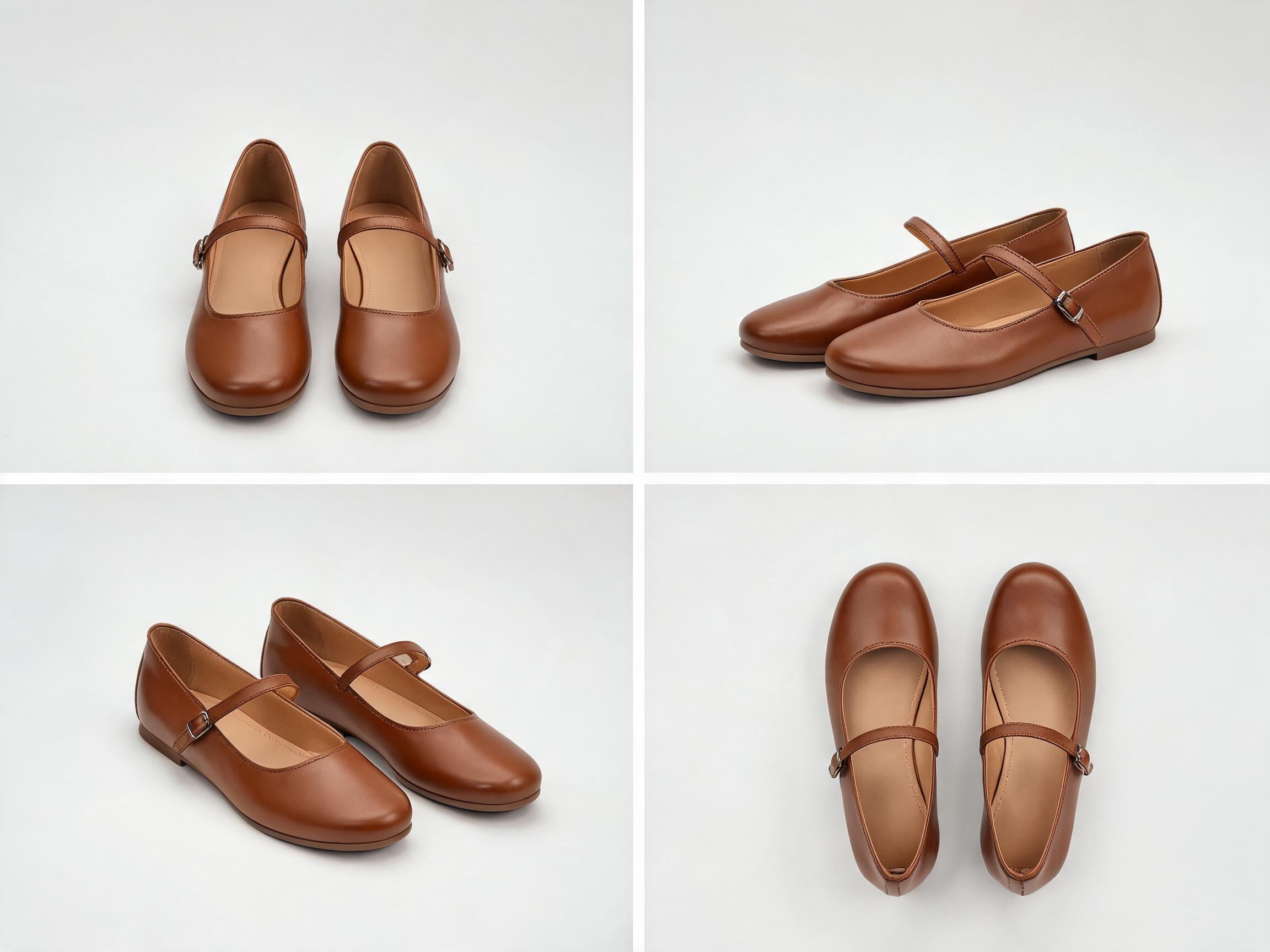 Brown Mary Jane Flats women