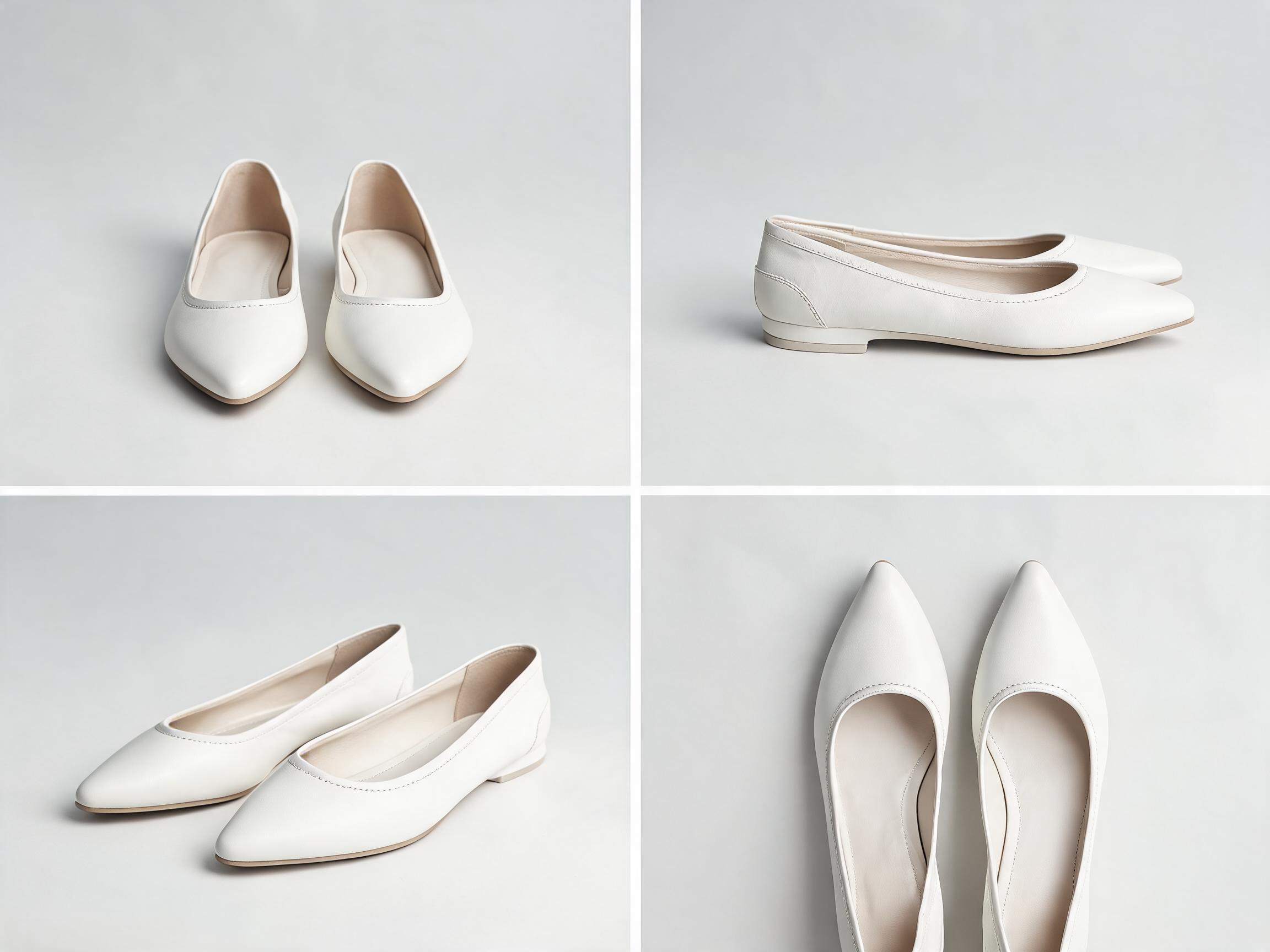 White Pointed-Toe Flats women