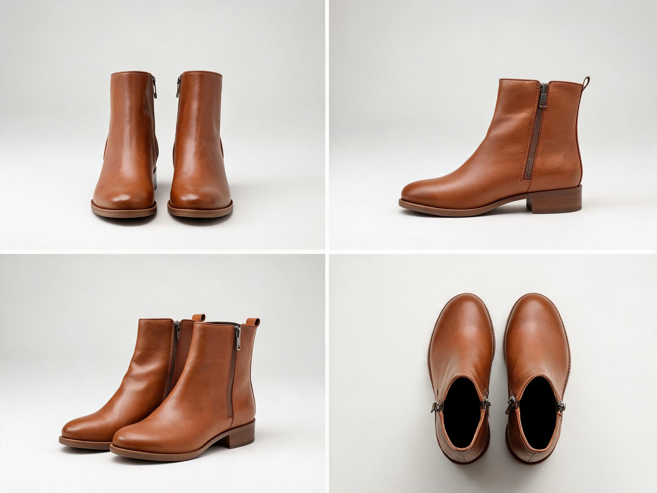Brown Leather Ankle Boots women