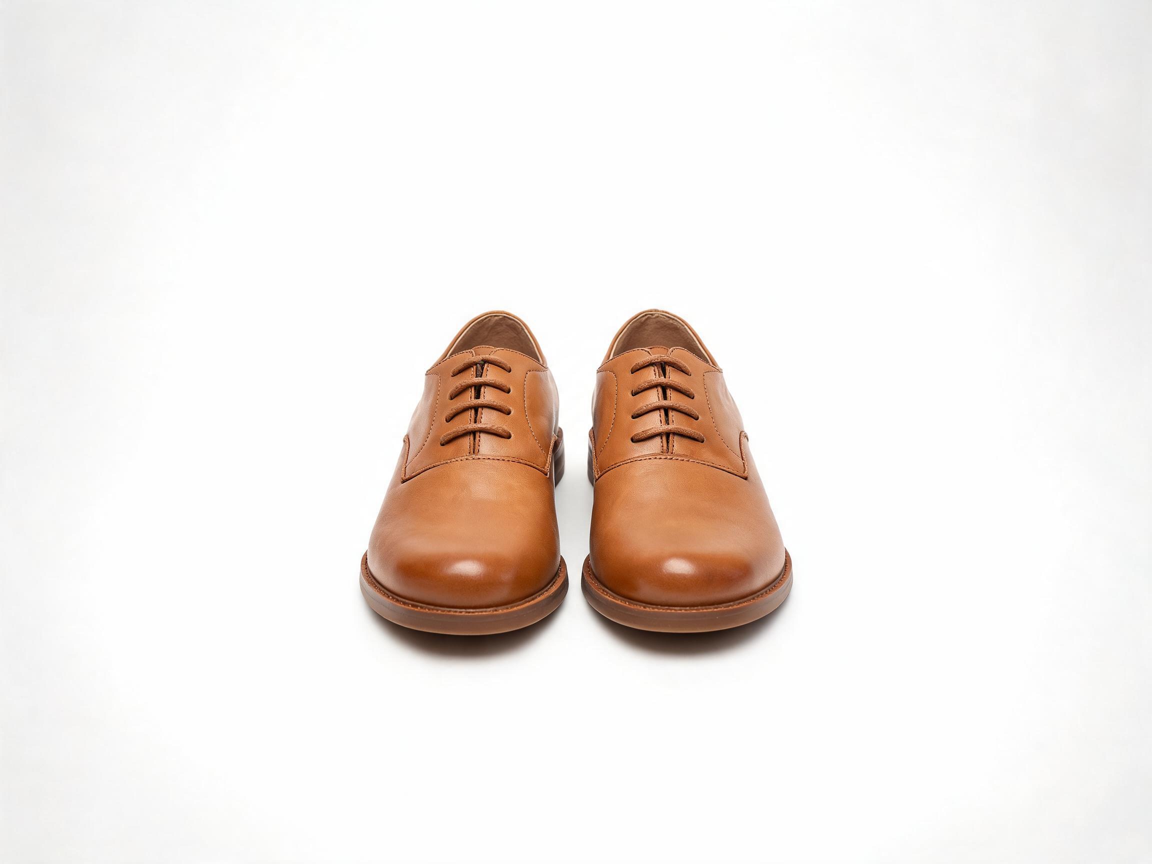 Tan Leather Oxford Shoes leather