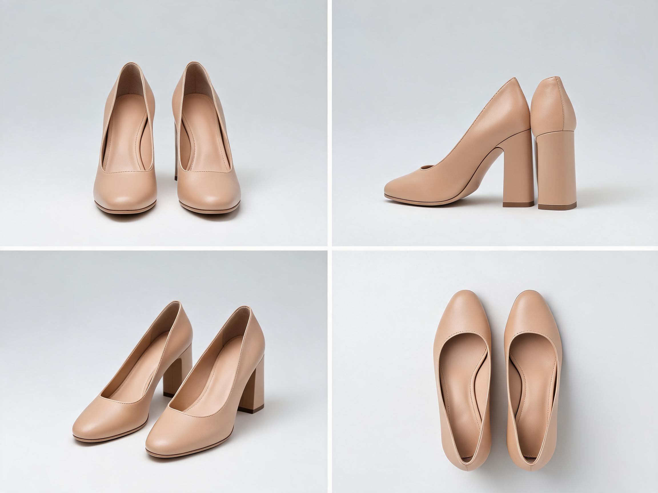 Nude Block-Heel Shoes women